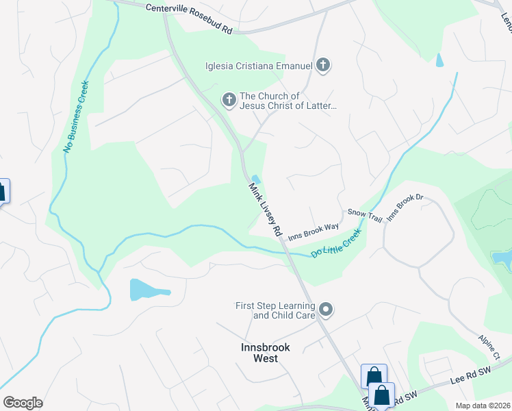 map of restaurants, bars, coffee shops, grocery stores, and more near 3525 Rock Falls Drive in Snellville