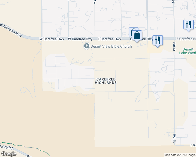 map of restaurants, bars, coffee shops, grocery stores, and more near 6 Tanglewood Trail in Phoenix
