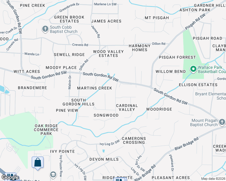 map of restaurants, bars, coffee shops, grocery stores, and more near 6596 Songwood Drive in Austell