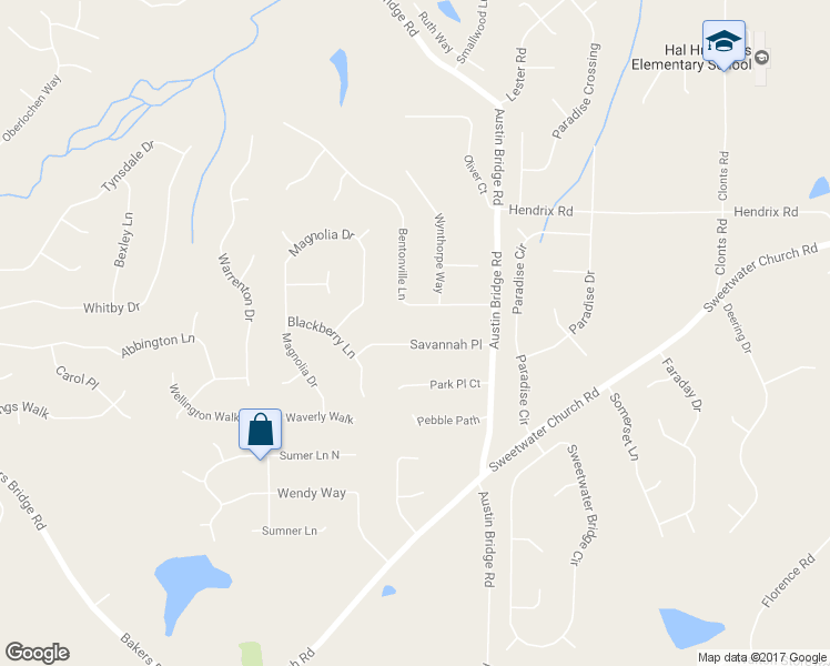 map of restaurants, bars, coffee shops, grocery stores, and more near 186 Savannah Place in Douglasville