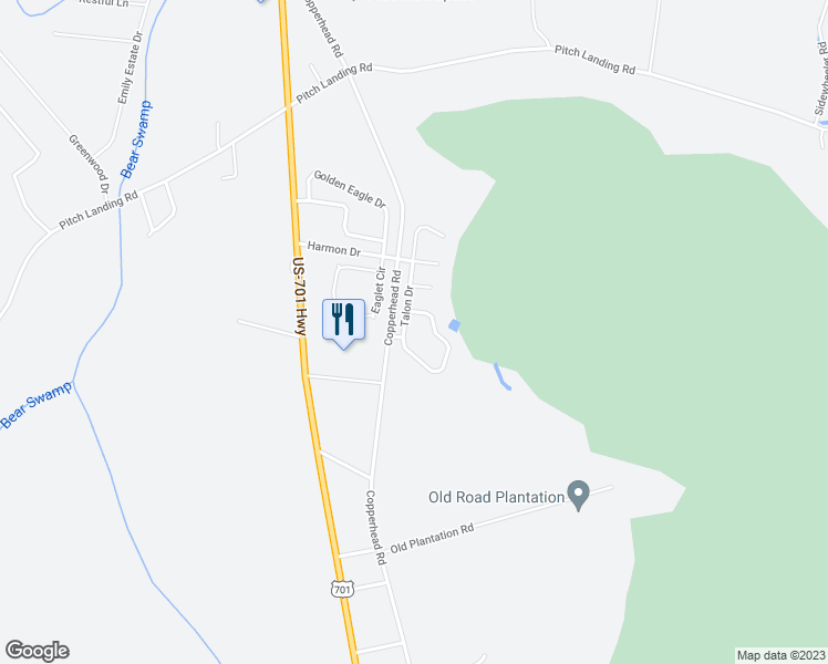map of restaurants, bars, coffee shops, grocery stores, and more near 145 Talon Drive in Conway