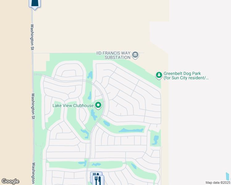 map of restaurants, bars, coffee shops, grocery stores, and more near 35106 Flute Avenue in Palm Desert