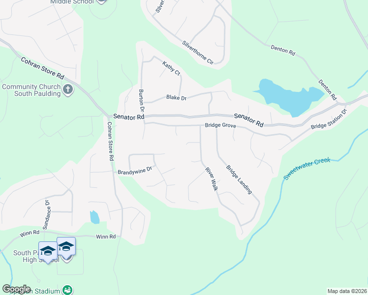 map of restaurants, bars, coffee shops, grocery stores, and more near 79 Jewell Trail in Douglasville