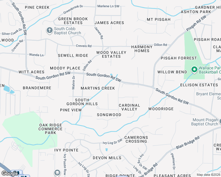 map of restaurants, bars, coffee shops, grocery stores, and more near 6596 Songwood Drive in Austell