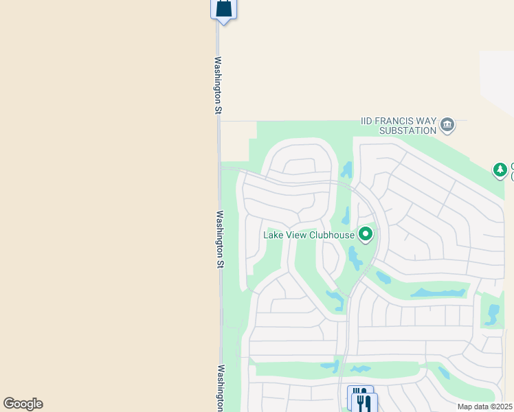 map of restaurants, bars, coffee shops, grocery stores, and more near 35330 Rosemont Drive in Palm Desert