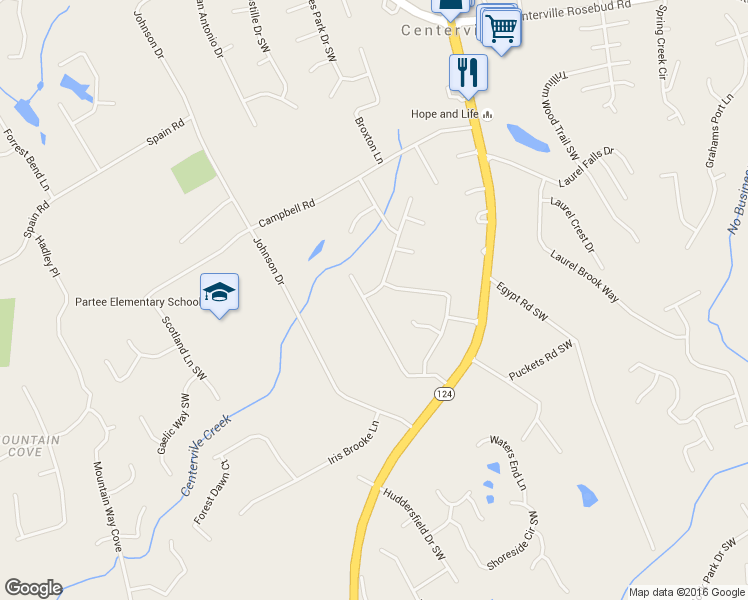 map of restaurants, bars, coffee shops, grocery stores, and more near 4184 Red Laurel Way Southwest in Snellville