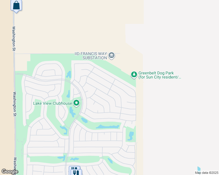 map of restaurants, bars, coffee shops, grocery stores, and more near 34992 Staccato Street in Palm Desert