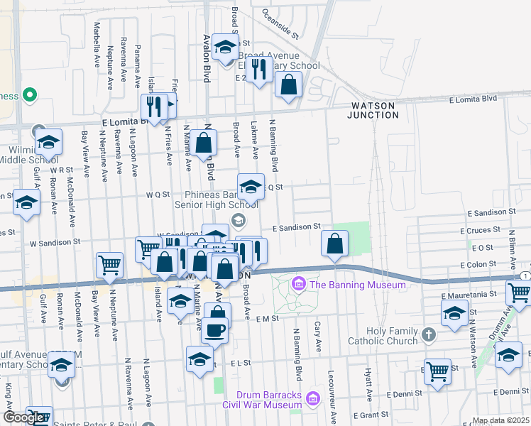 map of restaurants, bars, coffee shops, grocery stores, and more near 1526 Lakme Avenue in Los Angeles