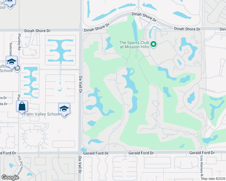 map of restaurants, bars, coffee shops, grocery stores, and more near 34955 Mission Hills Drive in Rancho Mirage