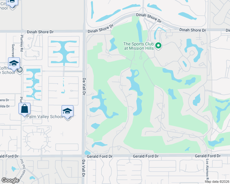 map of restaurants, bars, coffee shops, grocery stores, and more near 34935 Mission Hills Drive in Rancho Mirage