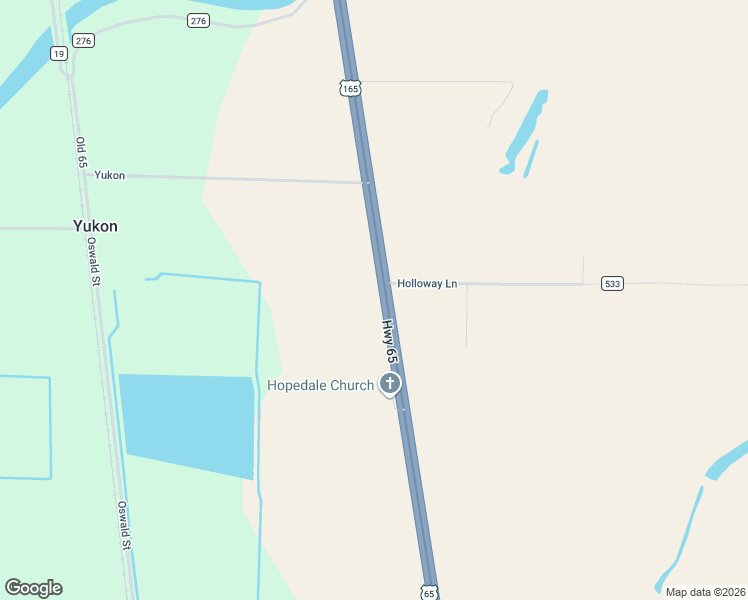 map of restaurants, bars, coffee shops, grocery stores, and more near 54455 U.S. 65 in Tillar