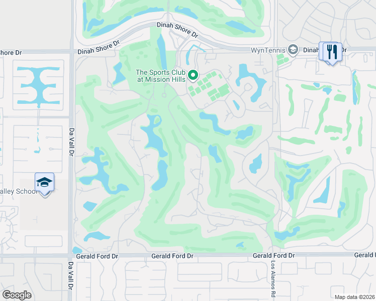 map of restaurants, bars, coffee shops, grocery stores, and more near 703 Inverness Drive in Rancho Mirage
