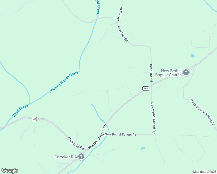 map of restaurants, bars, coffee shops, grocery stores, and more near 1571 April Drive in Warrior