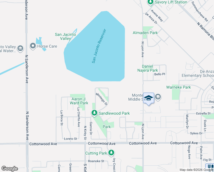 map of restaurants, bars, coffee shops, grocery stores, and more near 1739 Georgetown Street in San Jacinto