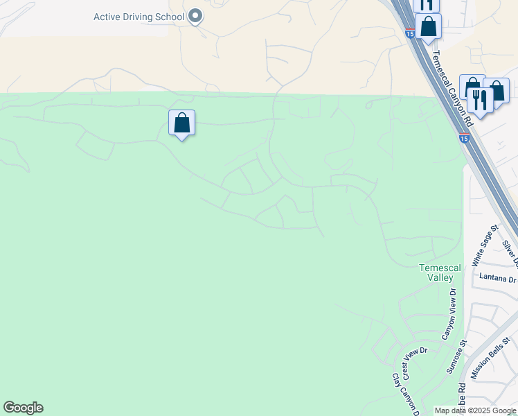 map of restaurants, bars, coffee shops, grocery stores, and more near 22453 Quiet Bay Drive in Corona