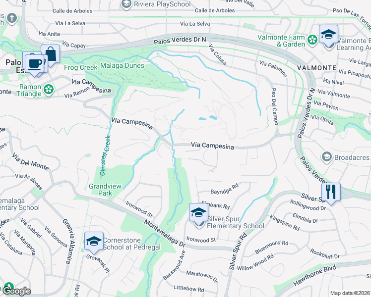 map of restaurants, bars, coffee shops, grocery stores, and more near 5 Yellow Brick Road in Rancho Palos Verdes