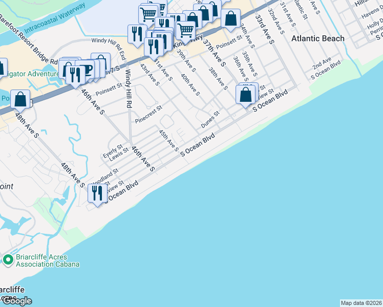 map of restaurants, bars, coffee shops, grocery stores, and more near 4314 State Road S-26-324 in North Myrtle Beach