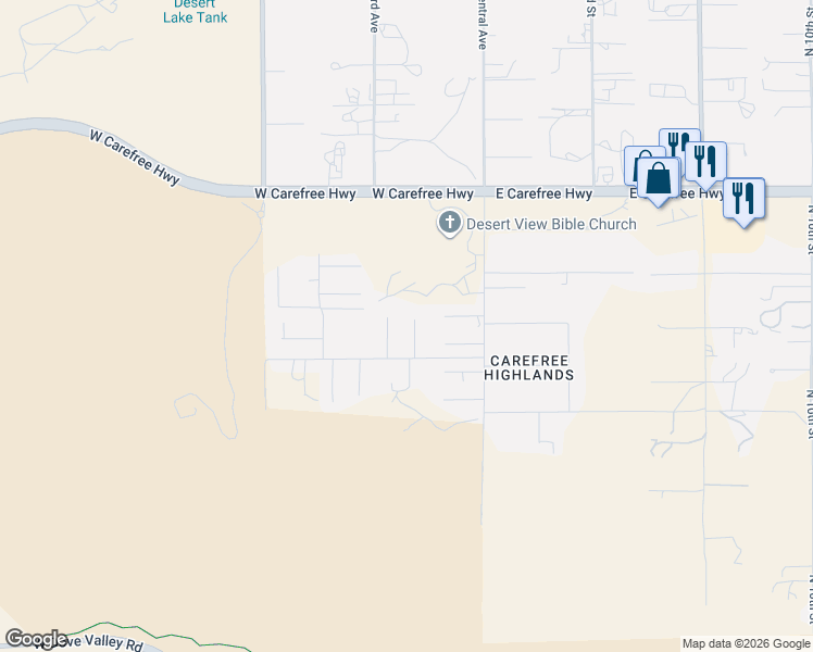 map of restaurants, bars, coffee shops, grocery stores, and more near 34018 North 2nd Avenue in Phoenix