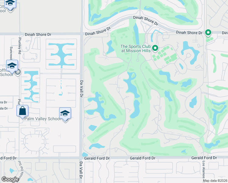 map of restaurants, bars, coffee shops, grocery stores, and more near 34915 Mission Hills Drive in Rancho Mirage
