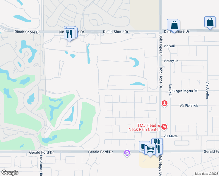 map of restaurants, bars, coffee shops, grocery stores, and more near 56 Hilton Head Drive in Rancho Mirage