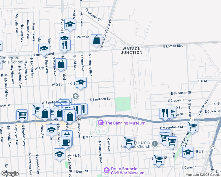map of restaurants, bars, coffee shops, grocery stores, and more near 532 East Proctor Street in Los Angeles