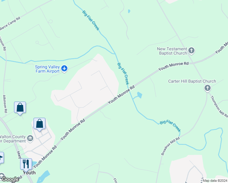 map of restaurants, bars, coffee shops, grocery stores, and more near 1981 Raymonds Drive in Loganville