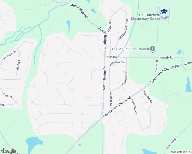 map of restaurants, bars, coffee shops, grocery stores, and more near 80 Bentonville Lane in Douglasville