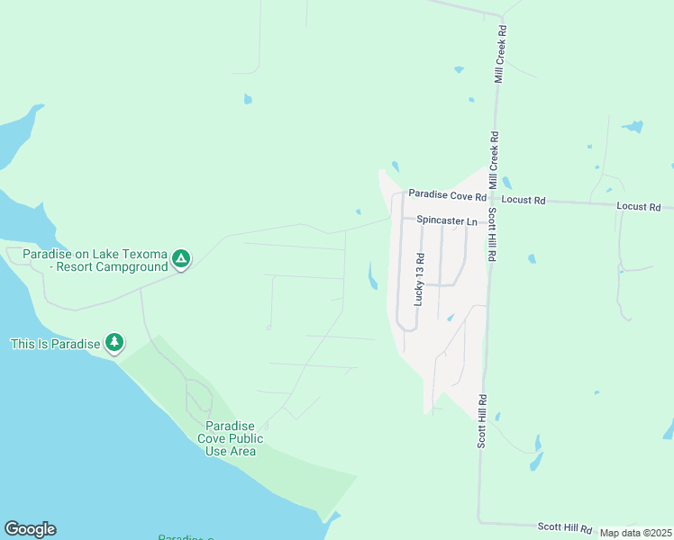 map of restaurants, bars, coffee shops, grocery stores, and more near 585 Paradise Cove Road in Pottsboro