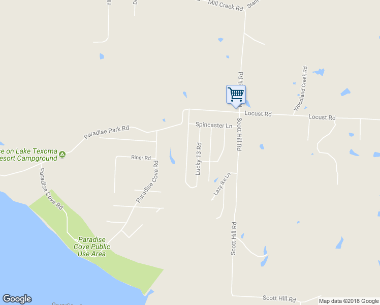 map of restaurants, bars, coffee shops, grocery stores, and more near 206 Lucky 13 Road in Pottsboro