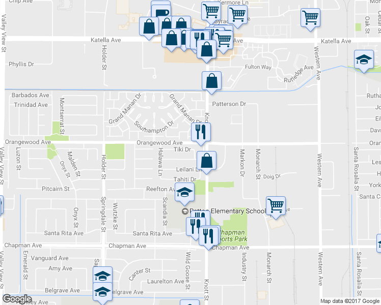 map of restaurants, bars, coffee shops, grocery stores, and more near 6904 Tiki Drive in Cypress