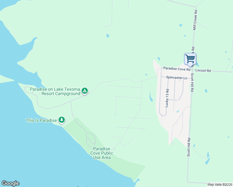 map of restaurants, bars, coffee shops, grocery stores, and more near 58 Riner Road in Pottsboro