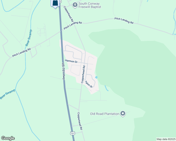 map of restaurants, bars, coffee shops, grocery stores, and more near 300 Ayrie Court in Conway