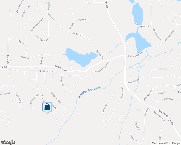 map of restaurants, bars, coffee shops, grocery stores, and more near 239 Bridge Station Drive in Douglasville