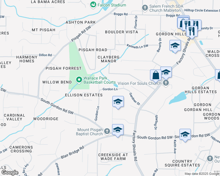 map of restaurants, bars, coffee shops, grocery stores, and more near 860 Gardner Street Southwest in Atlanta