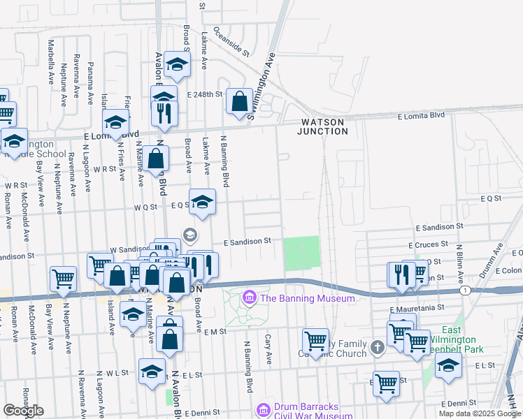 map of restaurants, bars, coffee shops, grocery stores, and more near 532 East Proctor Street in Los Angeles