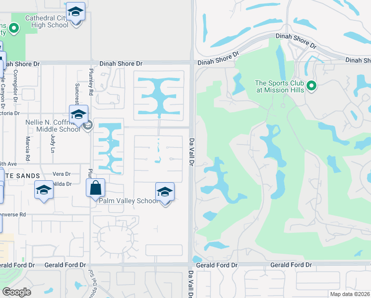 map of restaurants, bars, coffee shops, grocery stores, and more near 69783 Camino Pacifico in Rancho Mirage