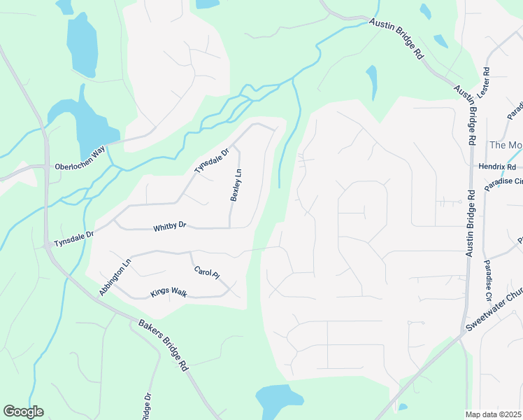 map of restaurants, bars, coffee shops, grocery stores, and more near 596 Whitby Drive in Douglasville