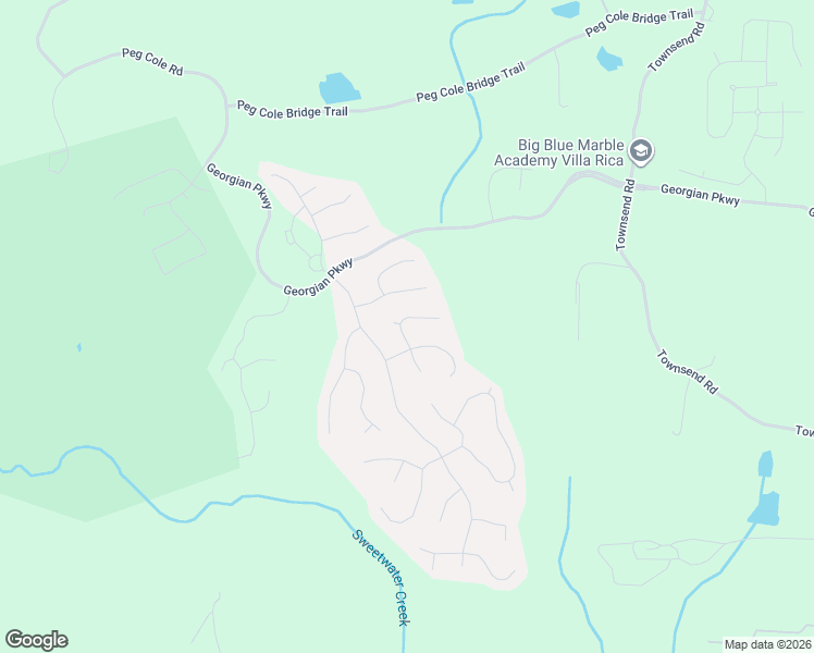 map of restaurants, bars, coffee shops, grocery stores, and more near 54 Richmond Way in Villa Rica