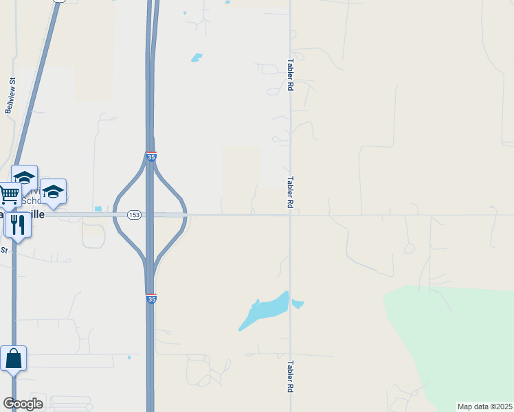 map of restaurants, bars, coffee shops, grocery stores, and more near 11128 Hide-A-Way Lane in Thackerville