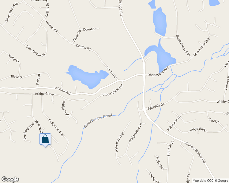 map of restaurants, bars, coffee shops, grocery stores, and more near 19 Bridge Pointe in Douglasville