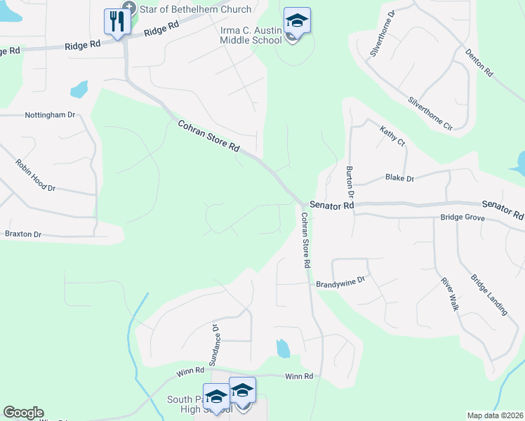 map of restaurants, bars, coffee shops, grocery stores, and more near 126 Hale Haven Drive in Douglasville