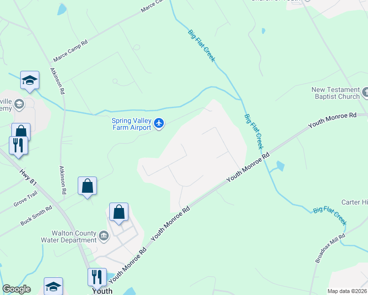 map of restaurants, bars, coffee shops, grocery stores, and more near 3627 Natalie Ct in Loganville