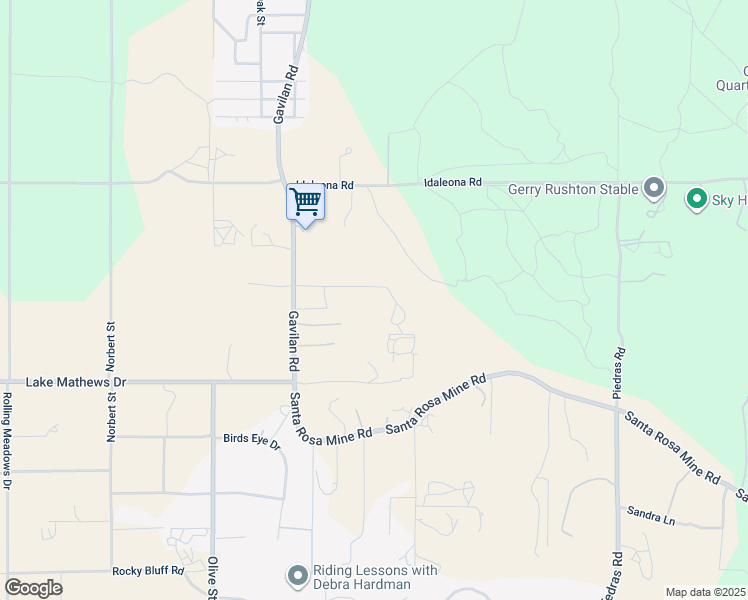 map of restaurants, bars, coffee shops, grocery stores, and more near 17477 Circling Hawk Drive in Perris