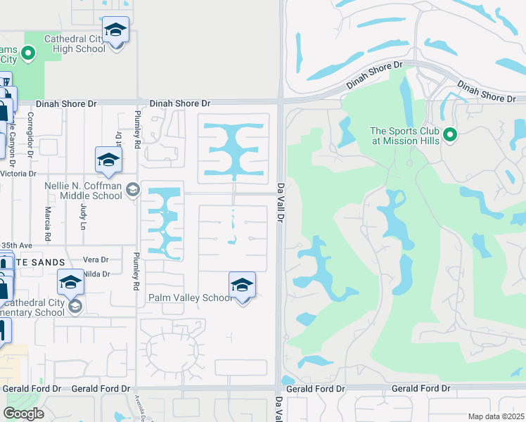 map of restaurants, bars, coffee shops, grocery stores, and more near 69768 Camino Pacifico in Rancho Mirage
