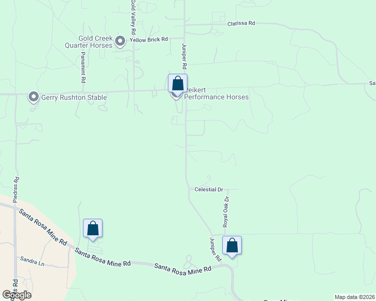 map of restaurants, bars, coffee shops, grocery stores, and more near 22300 Juniper Road in Perris