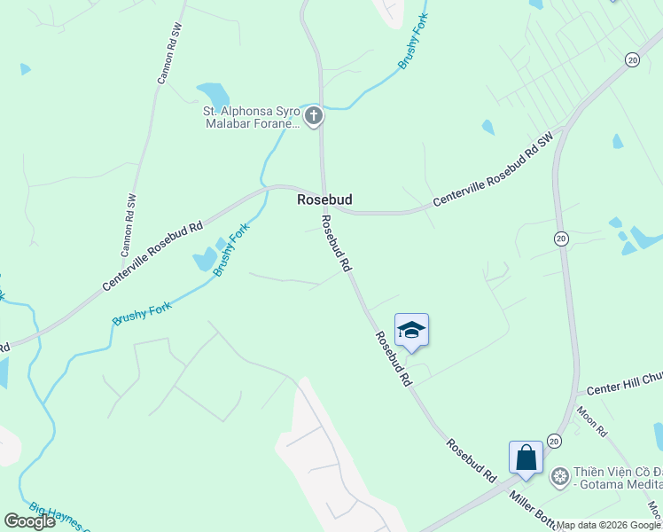 map of restaurants, bars, coffee shops, grocery stores, and more near 4689 Rosebud Road in Loganville