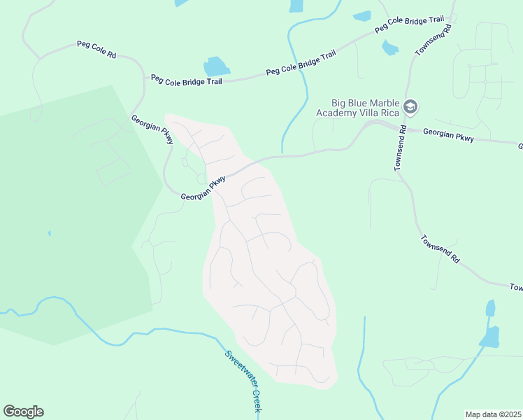 map of restaurants, bars, coffee shops, grocery stores, and more near 93 Richmond Way in Villa Rica