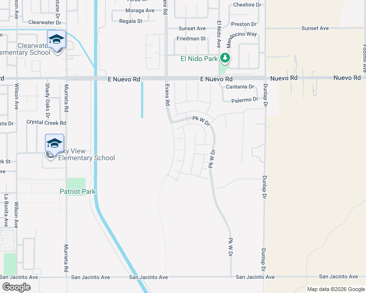 map of restaurants, bars, coffee shops, grocery stores, and more near 1228 Fullerton Court in Perris