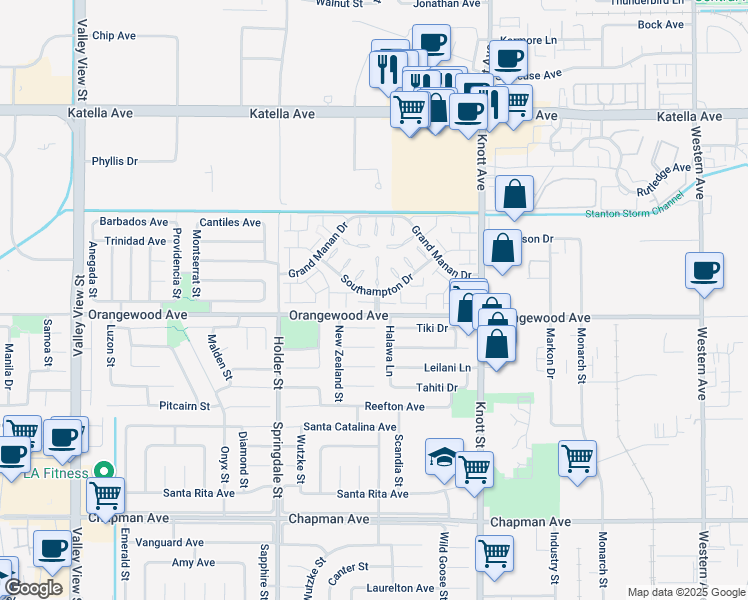 map of restaurants, bars, coffee shops, grocery stores, and more near 11398 Matinicus Court in Cypress