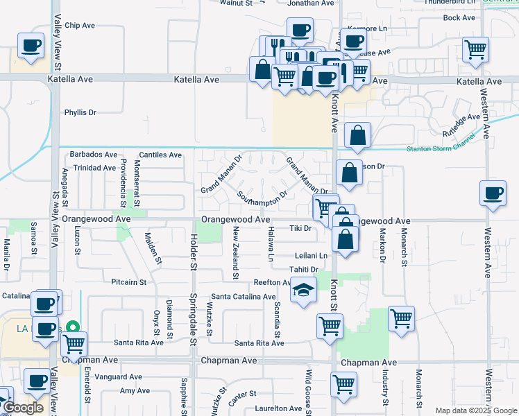 map of restaurants, bars, coffee shops, grocery stores, and more near 11398 Matinicus Court in Cypress